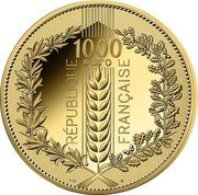 France 1000 Euro Oak Tree 2020  (fr) BU KM# 2929 1000 EURO RÉPUBLIQUE FRANÇAISE coin obverse France 1000 Euro Oak Tree 2020  (fr) BU KM# 2929 1000 EURO RÉPUBLIQUE FRANÇAISE coin obverse