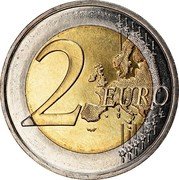 France 2 Euro 25th Anniversary of the Pink Ribbon 2017Â KM# 2363 2 EURO LL coin reverse France 2 Euro 25th Anniversary of the Pink Ribbon 2017Â KM# 2363 2 EURO LL coin reverse