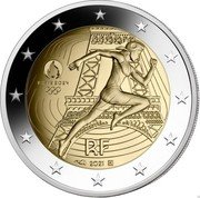 France 2 Euro Olympic Games in France 2021  proof KM# 2945 TM PARIS 2024 RF 2021 coin obverse