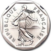 France 2 Francs (Piedfort) KM# P910 REPUBLIQUE FRANÇAISE D'APRÈS O. ROTY coin reverse