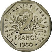 France 2 Francs (Piedfort) KM# P671 REPUBLIQUE FRANÇAISE D'APRÈS O. ROTY coin reverse France 2 Francs (Piedfort) KM# P671 REPUBLIQUE FRANÇAISE D'APRÈS O. ROTY coin reverse