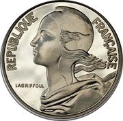 France 20 Centimes (Marianne Piedfort) REPUBLIQUE FRANÇAISE LAGRIFFOUL coin obverse France 20 Centimes (Marianne Piedfort) REPUBLIQUE FRANÇAISE LAGRIFFOUL coin obverse