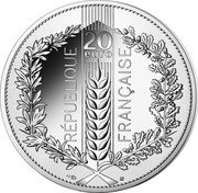 France 20 Euro Laurel 2021  Proof KM# 2996 20 EURO RÉPUBLIQUE FRANÇAISE coin obverse France 20 Euro Laurel 2021  Proof KM# 2996 20 EURO RÉPUBLIQUE FRANÇAISE coin obverse