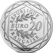 France 20 Euro Marianne. Fraternity 2019  KM# 2797 RÉPUBLIQUE FRANÇAISE EURO 20 coin obverse France 20 Euro Marianne. Fraternity 2019  KM# 2797 RÉPUBLIQUE FRANÇAISE EURO 20 coin obverse