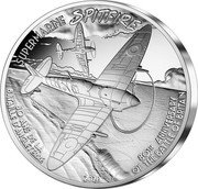 France 20 Euro (Spitfire) SUPERMARINE SPITFIRE 80 ANS DE LA BATAILLE D'ANGLETERRE 80TH ANNIVERSARY OF THE BATTLE OF BRITAIN 2020 coin reverse