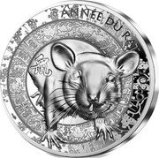 France 20 Euro Year of the Rat 2020  Proof KM# 2898 2020 ANNÉE DU RAT coin reverse
