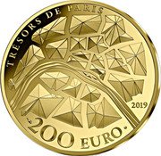 France 200 Euro (130th Anniversary of the Eiffel Tower) KM# 2837 TRÉSORS DE PARIS 2019 200 EURO coin reverse