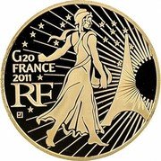 France 200 Euro G20 Cannes Summit 2011 KM# 2072 G20 FRANCE 2011 RF coin obverse France 200 Euro G20 Cannes Summit 2011 KM# 2072 G20 FRANCE 2011 RF coin obverse