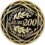 France 200 Euro G20 Cannes Summit 2011 KM# 2072 NOUVEAU MONDE NOUVELLES IDÉES EURO 200 2011 coin reverse France 200 Euro G20 Cannes Summit 2011 KM# 2072 NOUVEAU MONDE NOUVELLES IDÉES EURO 200 2011 coin reverse