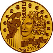 France 200 Euro 50th Anniversary of the Elysee Treaty 2013 Proof KM# 2121 € EUROPA 2013 coin reverse France 200 Euro 50th Anniversary of the Elysee Treaty 2013 Proof KM# 2121 € EUROPA 2013 coin reverse