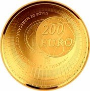 France 200 Euro World Cup in Brazil 2014 Proof, Dished KM# 2170 200 EURO RF STADE DE MARACANA COUPE DU MONDE DE LA FIFA 2014 TM coin obverse France 200 Euro World Cup in Brazil 2014 Proof, Dished KM# 2170 200 EURO RF STADE DE MARACANA COUPE DU MONDE DE LA FIFA 2014 TM coin obverse