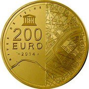 France 200 Euro Eiffel Tower and Palais de Chaillot 2014 Proof KM# 2144 LES RIVES DE SEINE UNESCO 200 EURO TOUR EIFFEL PALAIS DE CHAILLOT 2014 coin reverse France 200 Euro Eiffel Tower and Palais de Chaillot 2014 Proof KM# 2144 LES RIVES DE SEINE UNESCO 200 EURO TOUR EIFFEL PALAIS DE CHAILLOT 2014 coin reverse