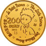 France 200 Euro The Little Prince 2015 Proof KM# 2222 LE PETIT PRINCE THE LITTLE PRINCE DER KLEINE PRINZ 星の王子さま 200 EURO 2015 coin reverse France 200 Euro The Little Prince 2015 Proof KM# 2222 LE PETIT PRINCE THE LITTLE PRINCE DER KLEINE PRINZ 星の王子さま 200 EURO 2015 coin reverse