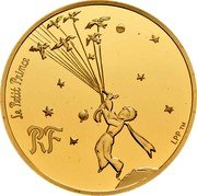 France 200 Euro The Little Prince 2015 Proof KM# 2222 LE PETIT PRINCE RF LPP TM coin obverse France 200 Euro The Little Prince 2015 Proof KM# 2222 LE PETIT PRINCE RF LPP TM coin obverse