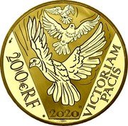 France 200 Euro (75 Years Since the End of WWII) KM# 2937 200€ RF VICTORIAM PACIS 2020 coin obverse
