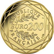 France 200 Euro Coin of History. La France 2019  BU KM# 2828 RÉPUBLIQUE FRANÇAISE EURO 200 2019 coin obverse France 200 Euro Coin of History. La France 2019  BU KM# 2828 RÉPUBLIQUE FRANÇAISE EURO 200 2019 coin obverse