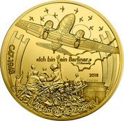 France 200 Euro (Dakota) KM# 2538 C47-1948 "ICH BIN EIN BERLINER." J.F.KENNEDY 2018 70 ANS DU PONT AÉRIEN coin reverse