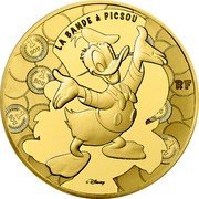 France 200 Euro (Donald Duck) LA BANDE À PICSOU 1 SOU RF ©DISNEY coin obverse France 200 Euro (Donald Duck) LA BANDE À PICSOU 1 SOU RF ©DISNEY coin obverse