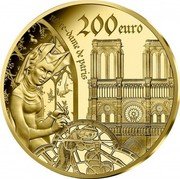 France 200 Euro (Gothic Europe) 200 EURO NOTRE DAME DE PARIS coin reverse