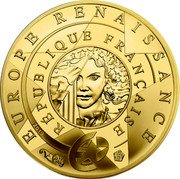 France 200 Euro Renaissance Era 2019  Proof KM# 2833 EUROPE RENAISSANCE 2019 RÉPUBLIQUE FRANÇAISE coin obverse