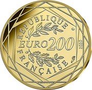 France 200 Euro (The Smurfs Together) KM# 2920 RÉPUBLIQUE FRANÇAISE EURO 200 2020 MONNAIE DE PARIS coin obverse France 200 Euro (The Smurfs Together) KM# 2920 RÉPUBLIQUE FRANÇAISE EURO 200 2020 MONNAIE DE PARIS coin obverse