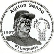 France 25 Euro (Ayrton Senna) AYRTON SENNA 1997 F1 LEGENDS WORLD CHAMPION 1988 1990 1991 coin obverse