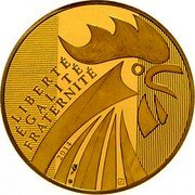 France 250 Euro The Rooster 2014 KM# 2108 LIBERTÉ ÉGALITÉ FRATERNITÉ 2014 coin reverse