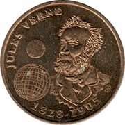 France 3 ECUS Jules Gabriel Verne 1994 JULES VERNE 1828-1905 coin reverse France 3 ECUS Jules Gabriel Verne 1994 JULES VERNE 1828-1905 coin reverse