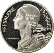 France 5 Centimes Marianne. Piedfort 1980 KM# P657 REPUBLIQUE FRANÇAISE. LAGRIFFOUL coin obverse