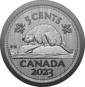 Canada 5 Cents (Beaver - Transition obverse - Specimen Set) K G 5 CENTS CANADA 2023 coin reverse Canada 5 Cents (Beaver - Transition obverse - Specimen Set) K G 5 CENTS CANADA 2023 coin reverse