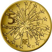 France 5 Euro 25th Anniversary of the Maastricht Treaty 2018 Proof KM# 2463 5 EURO RF coin obverse France 5 Euro 25th Anniversary of the Maastricht Treaty 2018 Proof KM# 2463 5 EURO RF coin obverse