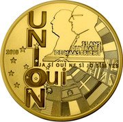 France 5 Euro 25th Anniversary of the Maastricht Treaty 2018 Proof KM# 2463 2018 U N I OUI N 25 ANS DU TRAITE DE MAASTRICHT JA SI OUI SI JO SIM YES coin reverse France 5 Euro 25th Anniversary of the Maastricht Treaty 2018 Proof KM# 2463 2018 U N I OUI N 25 ANS DU TRAITE DE MAASTRICHT JA SI OUI SI JO SIM YES coin reverse