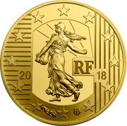 France 5 Euro Ecu de 6 Livres 2018  Proof KM# 2462 RF 20 18 coin obverse France 5 Euro Ecu de 6 Livres 2018  Proof KM# 2462 RF 20 18 coin obverse