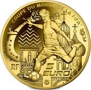 France 5 Euro FIFA World Cup 2018  Proof KM# 2461 COUPE DU MONDE DE LA FIFA TM 5 EURO RF coin obverse France 5 Euro FIFA World Cup 2018  Proof KM# 2461 COUPE DU MONDE DE LA FIFA TM 5 EURO RF coin obverse