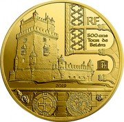 France 5 Euro (The Belem Tower) KM# 2561 RF 500 ANS TOUR DE BELÉM UNESCO 2019 coin obverse