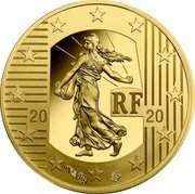 France 5 Euro The New Franc 2020  Proof 20 20 RF coin obverse