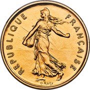 France 5 Francs The Sower 1984 KM# P913 REPUBLIQUE FRANÇAISE O. ROTY coin obverse