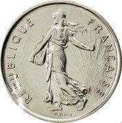 France 5 Francs Piedfort 1982 KM# P739 REPUBLIQUE FRANÇAISE O. ROTY coin obverse