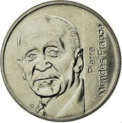 France 5 Francs Pierre Mendes. Essai 1992  PIERRE MENDÈS FRANCE ER coin reverse France 5 Francs Pierre Mendes. Essai 1992  PIERRE MENDÈS FRANCE ER coin reverse