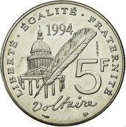 France 5 Francs (Voltaire - Essai) RÉPUBLIQUE FRANÇAISE 1694 VOLTAIRE 1778 coin obverse France 5 Francs (Voltaire - Essai) RÉPUBLIQUE FRANÇAISE 1694 VOLTAIRE 1778 coin obverse