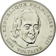 France 5 Francs (Voltaire - Essai) 1994 5F LIBERTÉ ÉGALITÉ FRATERNITÉ ESSAI VOLTAIRE coin reverse France 5 Francs (Voltaire - Essai) 1994 5F LIBERTÉ ÉGALITÉ FRATERNITÉ ESSAI VOLTAIRE coin reverse