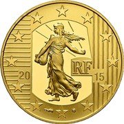 France 50 Euro Historic Coins. Franc A Cheval 2015 Proof KM# 2266 RF 20 15 coin obverse France 50 Euro Historic Coins. Franc A Cheval 2015 Proof KM# 2266 RF 20 15 coin obverse