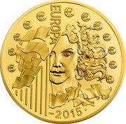 France 50 Euro 70 Years of Peace in Europe 2015 Proof KM# 2258 EUROPA 2015 coin reverse France 50 Euro 70 Years of Peace in Europe 2015 Proof KM# 2258 EUROPA 2015 coin reverse