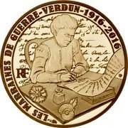 France 50 Euro Battle of Verdun 2016 Proof KM# 2340 LES MARRAINES DE GUERRE-VERDUN-1916-2016 RF coin obverse France 50 Euro Battle of Verdun 2016 Proof KM# 2340 LES MARRAINES DE GUERRE-VERDUN-1916-2016 RF coin obverse