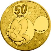 France 50 Euro (Donald & Daisy) KM# 2529 50 EURO 2018 coin reverse France 50 Euro (Donald & Daisy) KM# 2529 50 EURO 2018 coin reverse