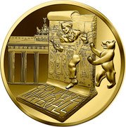 France 50 Euro (Fall of Berlin Wall) KM# 2810 BERLIN 30 JAHRE MAUERFALL coin reverse