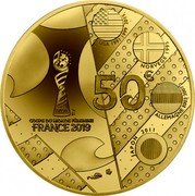 France 50 Euro (FIFA Women World Cup. Africa) KM# 2815 FIFA TM COUPE DU MONDE FÉMININE FRANCE 2019 USA 1991 1999 2015 NORVEGE 1995 50 € ALLEMAGNE 2003 2007 JAPON 2011 coin reverse