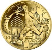 France 50 Euro (FIFA World Cup) KM# 2516 COUPE DU MONDE DE LA FIFA TM 50 EURO RF coin obverse France 50 Euro (FIFA World Cup) KM# 2516 COUPE DU MONDE DE LA FIFA TM 50 EURO RF coin obverse