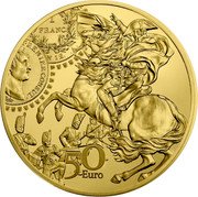 France 50 Euro (Franc Germinal) 1 FRANC N 12. PREMIER CONSUL 50 EURO coin reverse