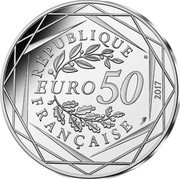 France 50 Euro France by Jean Paul Gaultier. La Marseillaise 2017  KM# 2425 RÉPUBLIQUE FRANÇAISE EURO 50 2017 coin obverse France 50 Euro France by Jean Paul Gaultier. La Marseillaise 2017  KM# 2425 RÉPUBLIQUE FRANÇAISE EURO 50 2017 coin obverse
